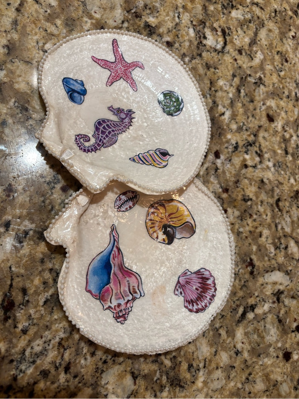 Handmade Seashell Jewelry Dish | Coastal Trinket Tray Decor - Picture 5 of 8